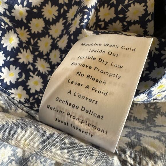 GRAYSON The Hero Blue White Floral Long Sleeve Button Down Shirt Women's 2 US S - Picture 7 of 8